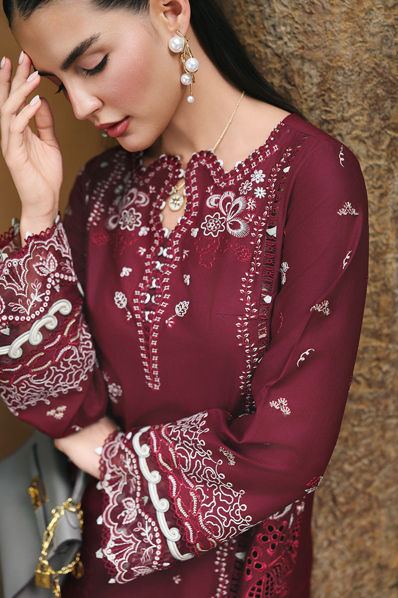 Qalamkar Qline Lawn – RP-12 GARNET