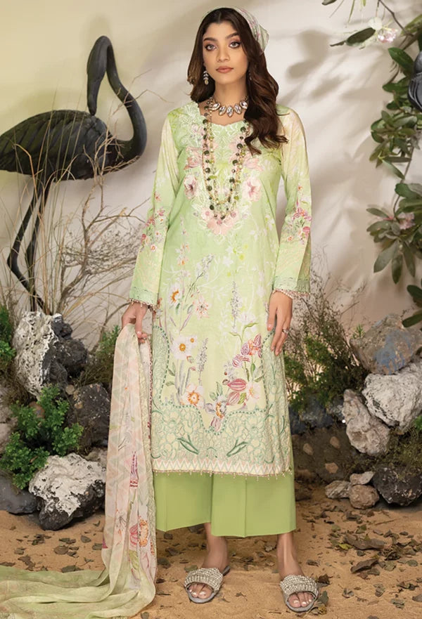 Adans Libas Summer Fantasy Lawn – PISTACHIO CONTRAST – 01
