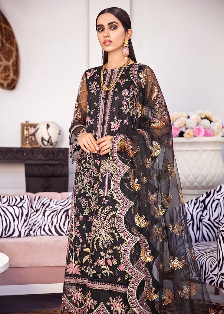 Afrozeh LA Fuchsia Luxury Chiffon Collection – COCKTAIL