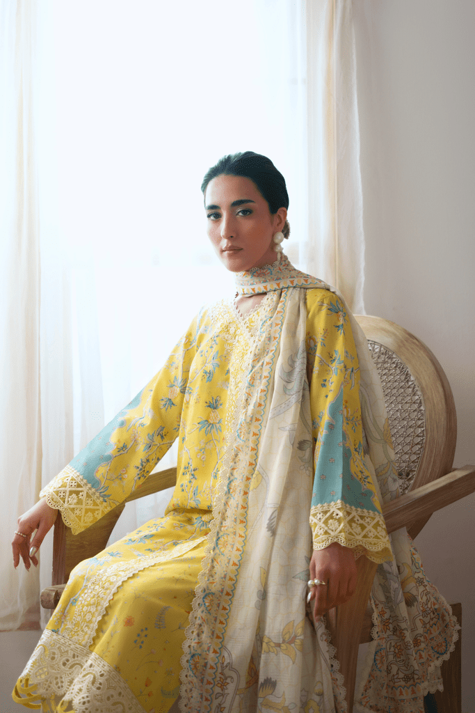Aabyaan Print Luxe Lawn Collection – AYLIN (AP-02)