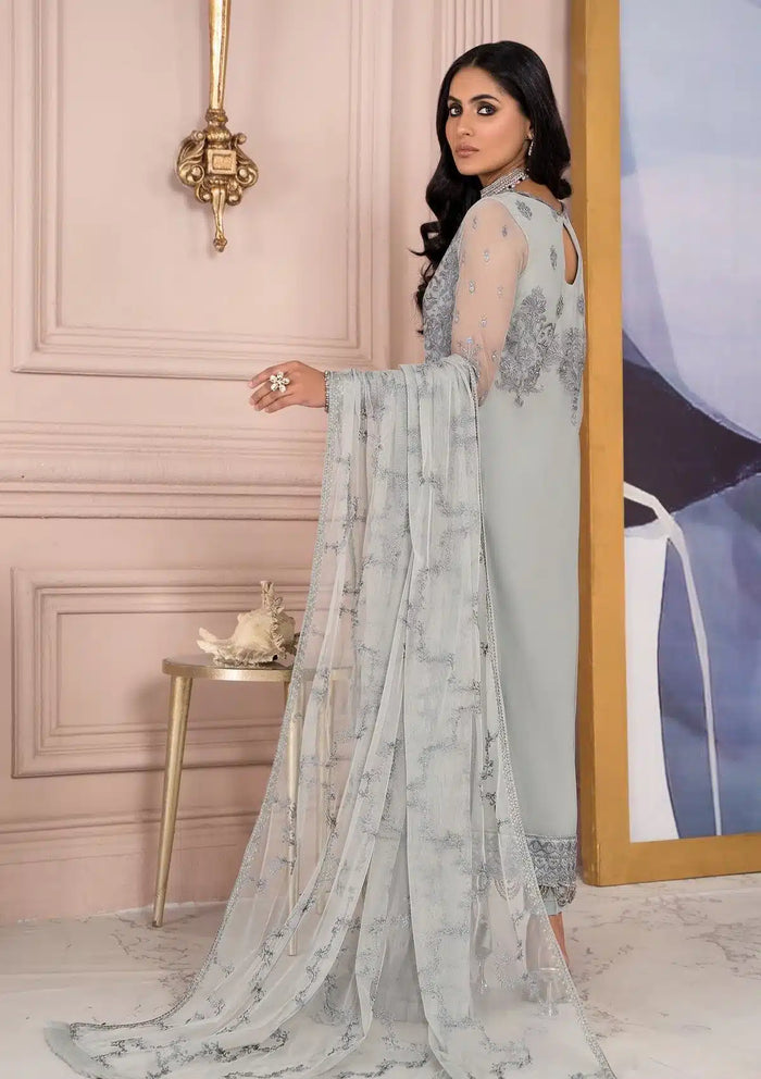 Afreen Luxury Formal Collection By Zarif – ZA 02 STEEL GREY