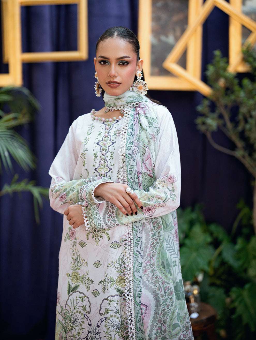 Jade Urbane Printed Lawn With Chiffon Dupatta – 20964 B