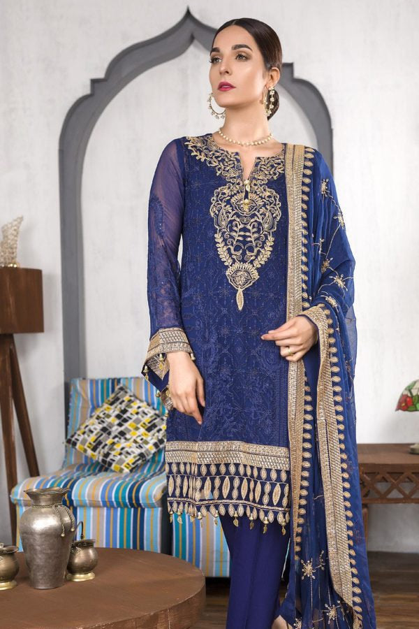 Umyas Chantilly Chiffon 03 Royal Blue