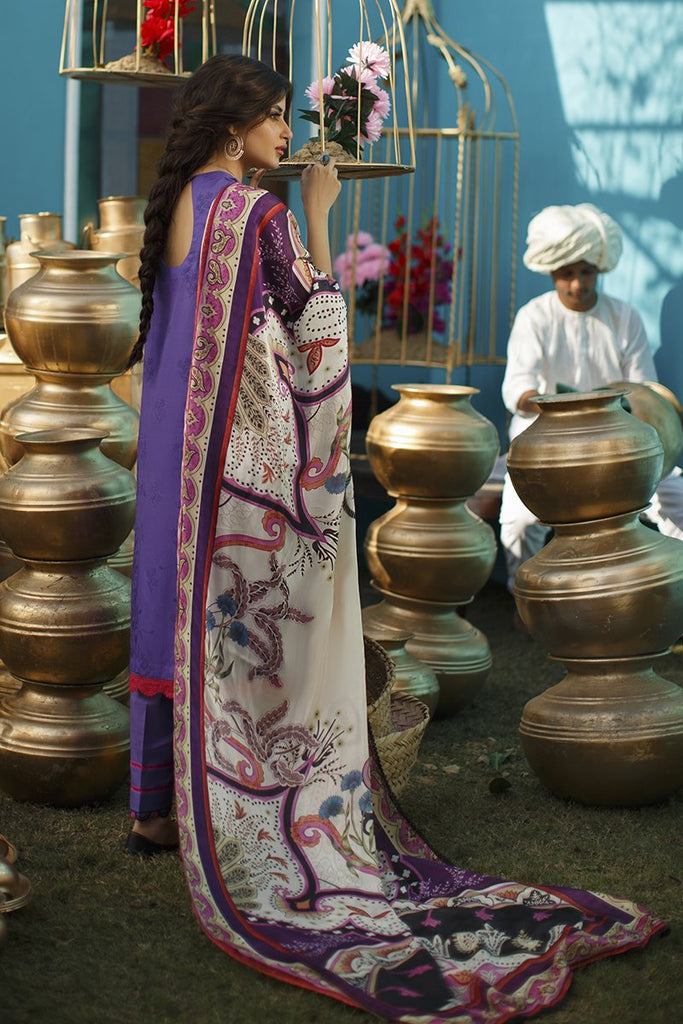 Tabeer by Cross Stitch Premium Lawn – BERRY BLUE-13