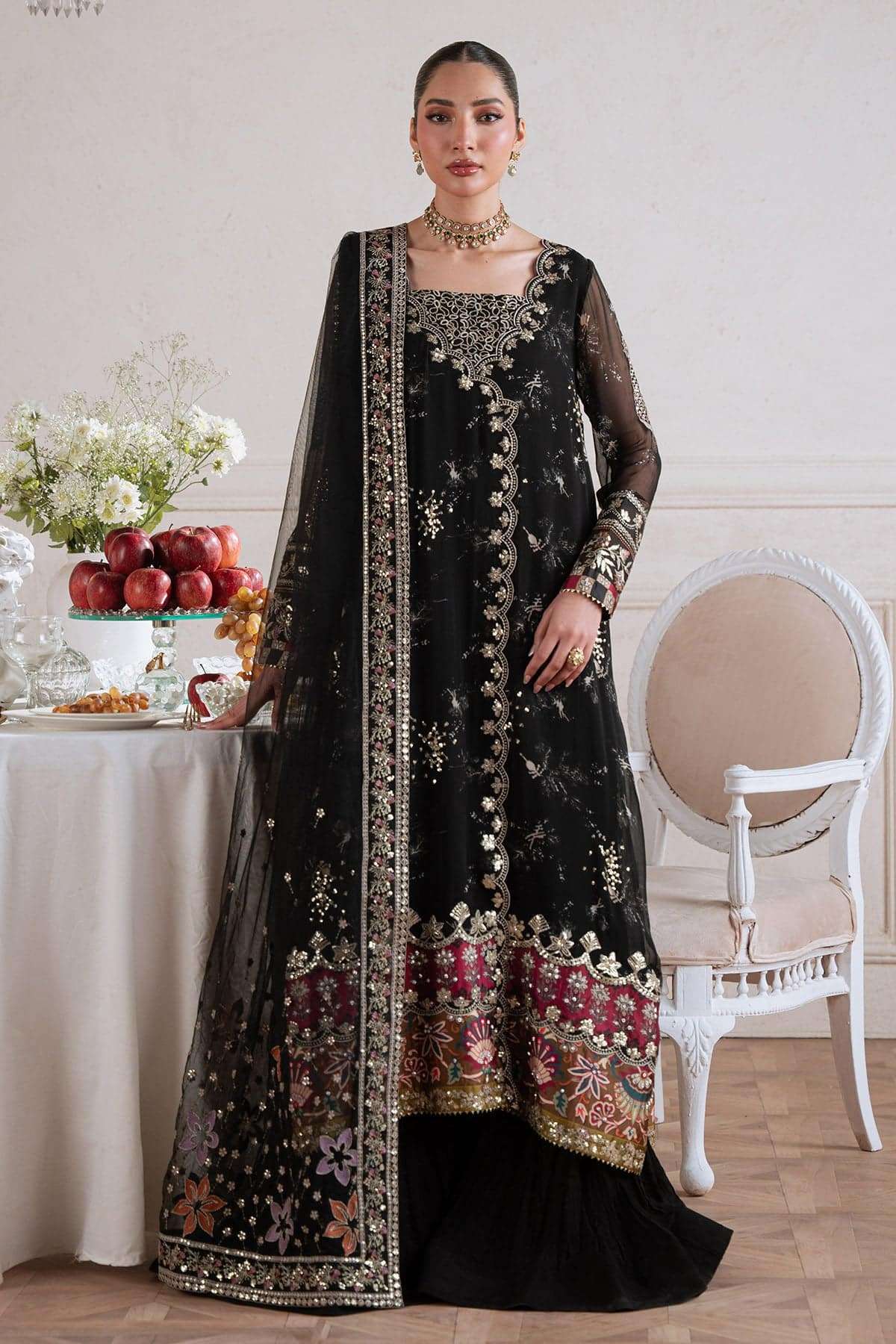 Nureh Amaya Luxury Embroidered Chiffon Collection – AM-42