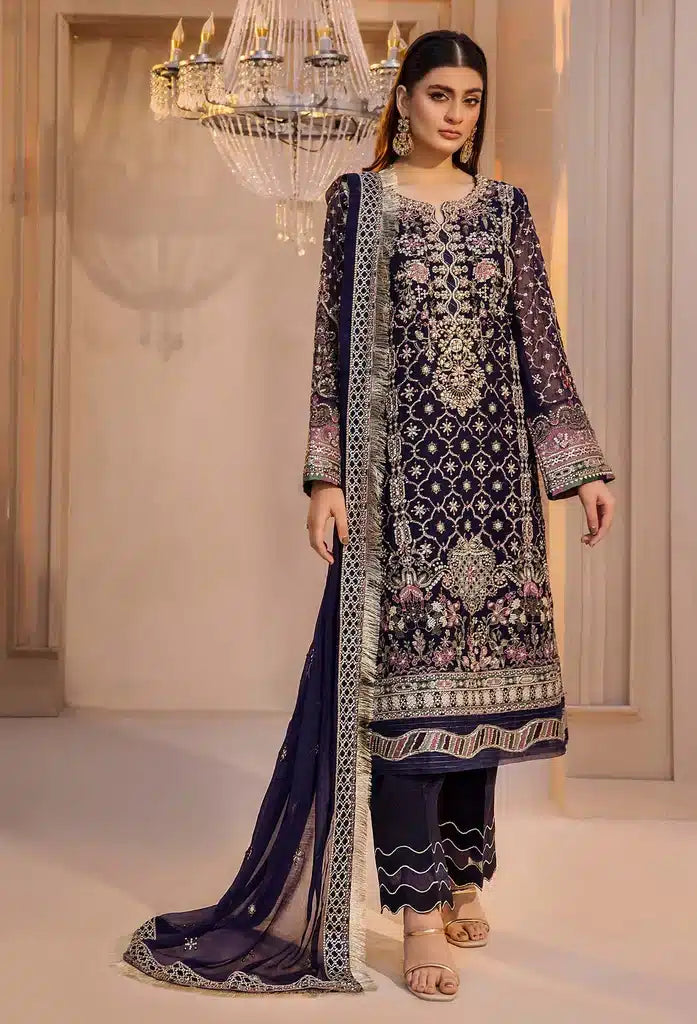 Chantelle Luxury Chiffon Collection By Noors – Navy Blue