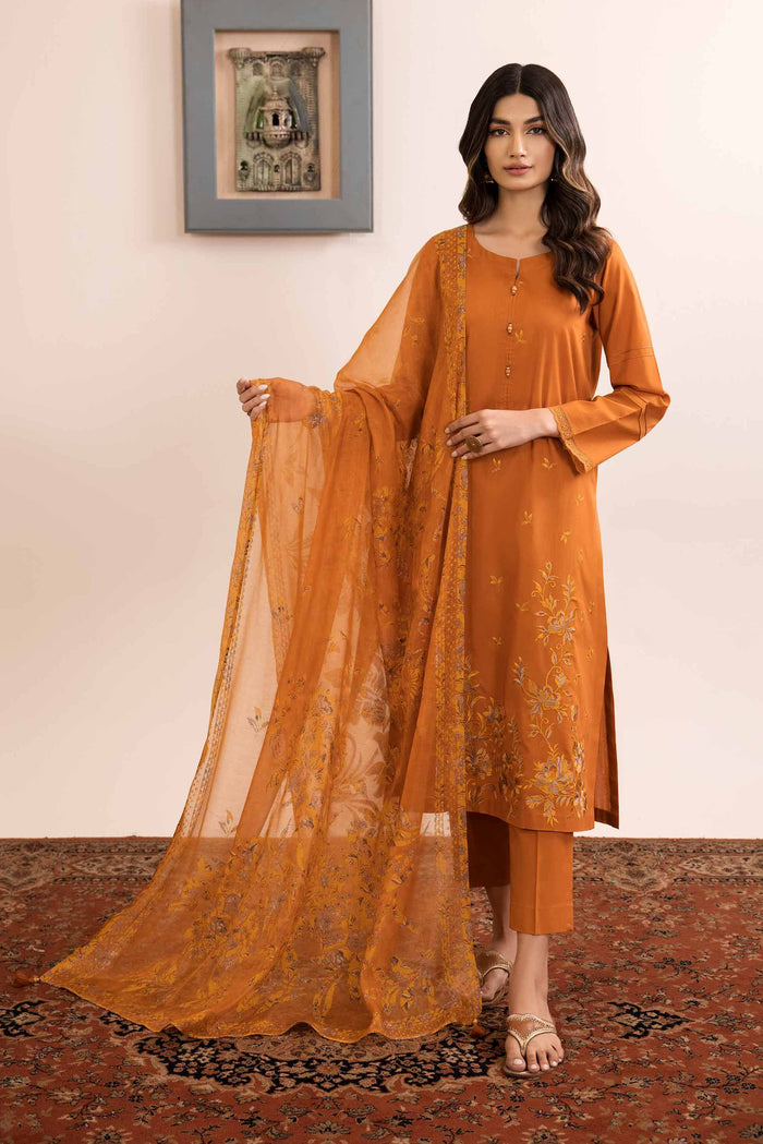 Nishat Spring it on Embroidered Cambric Unstitched 3Pc Suit - 42401036