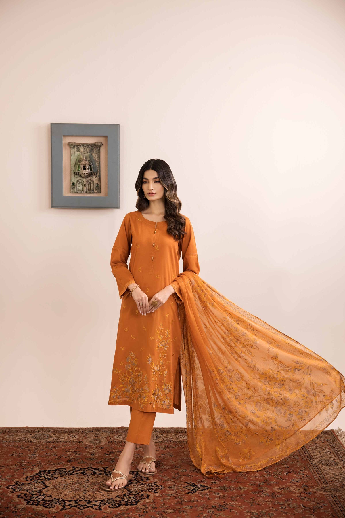 Nishat Spring it on Embroidered Cambric Unstitched 3Pc Suit - 42401036