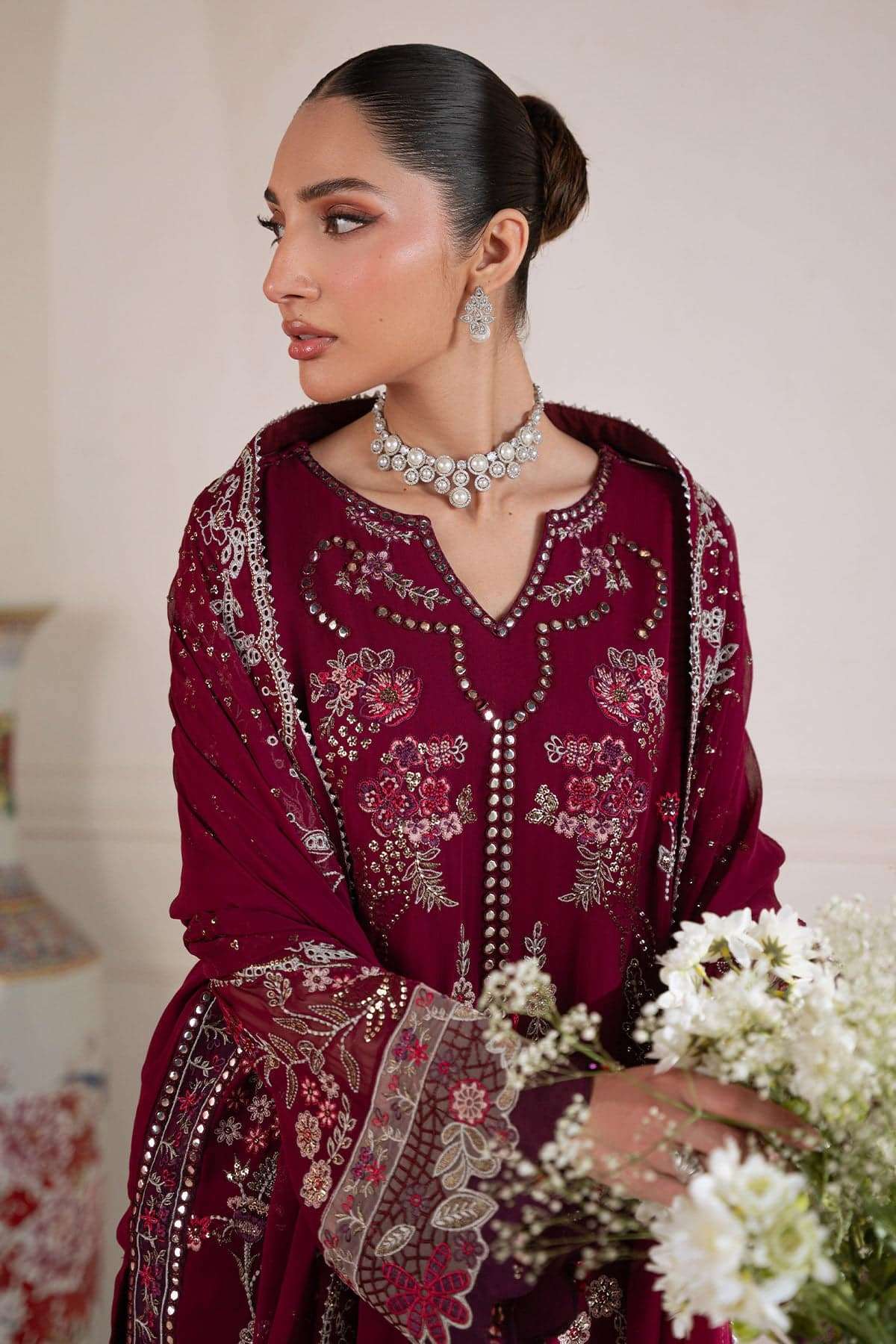 Nureh Amaya Luxury Embroidered Chiffon Collection – AM-40