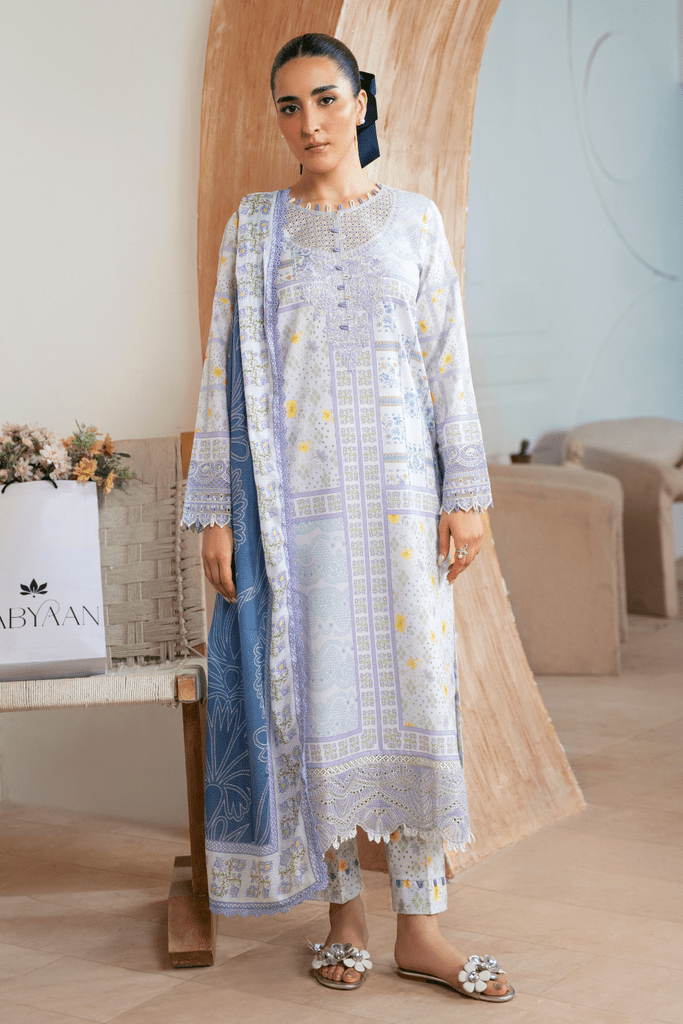 Aabyaan Print Luxe Lawn Collection – FALAK (AP-04)