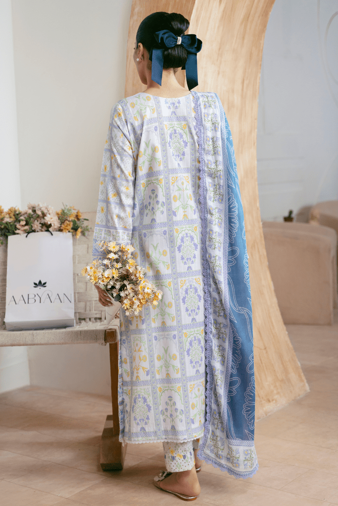 Aabyaan Print Luxe Lawn Collection – FALAK (AP-04)