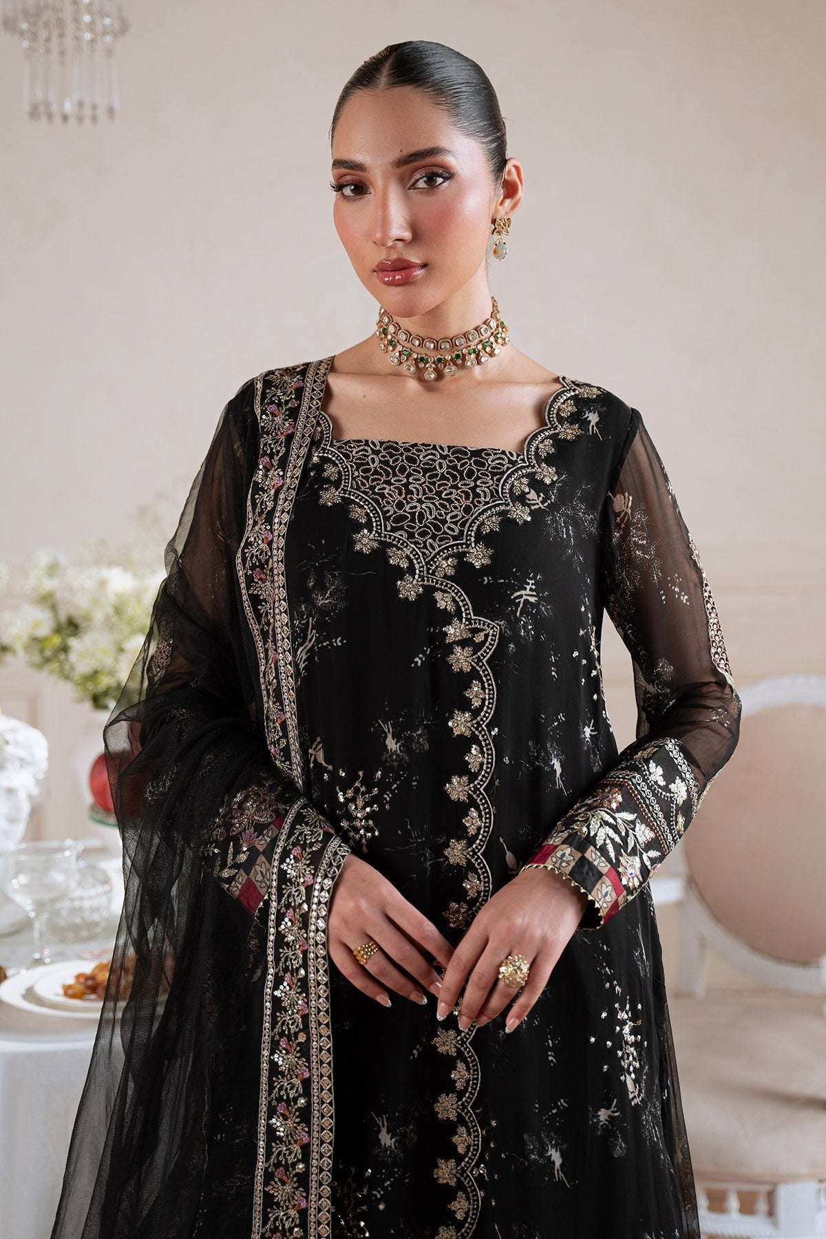 Nureh Amaya Luxury Embroidered Chiffon Collection – AM-42