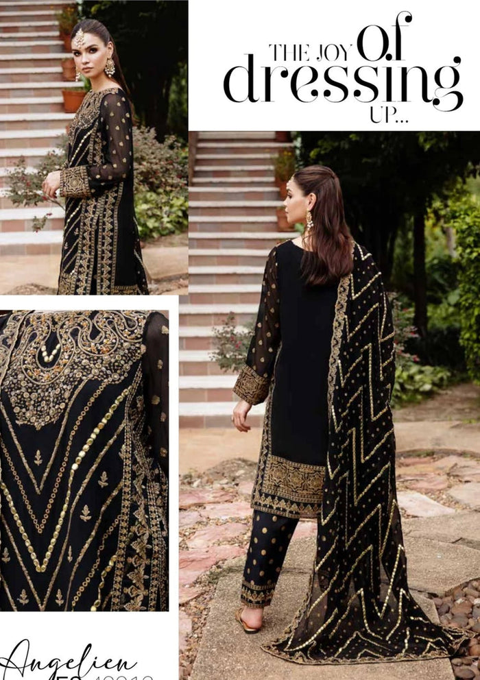 Freesia Luxury Chiffon Un-stitched 3PC – Angelien – FS-40012