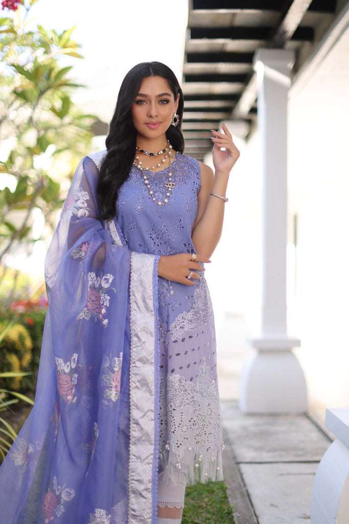 Noor by Saadia Asad Luxury Chikankari Lawn – D9-B Purple Ombre