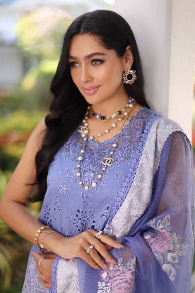 Noor by Saadia Asad Luxury Chikankari Lawn – D9-B Purple Ombre