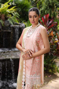 Noor by Saadia Asad Luxury Chikankari Lawn – D7-B Peach multi