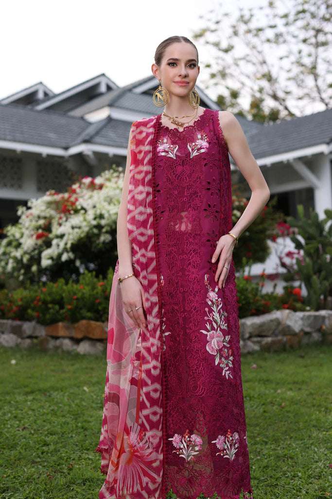 Noor by Saadia Asad Luxury Chikankari Lawn – D10-A FUCHIA