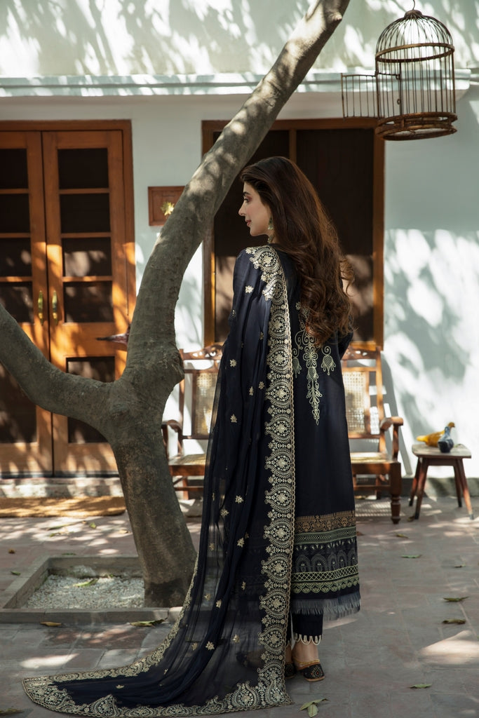 Aabyaan Sahiba Luxury Lawn Eid Collection – MEENA (AE-07)