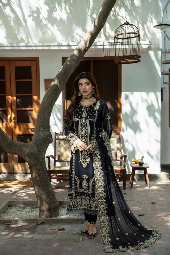 Aabyaan Sahiba Luxury Lawn Eid Collection – MEENA (AE-07)