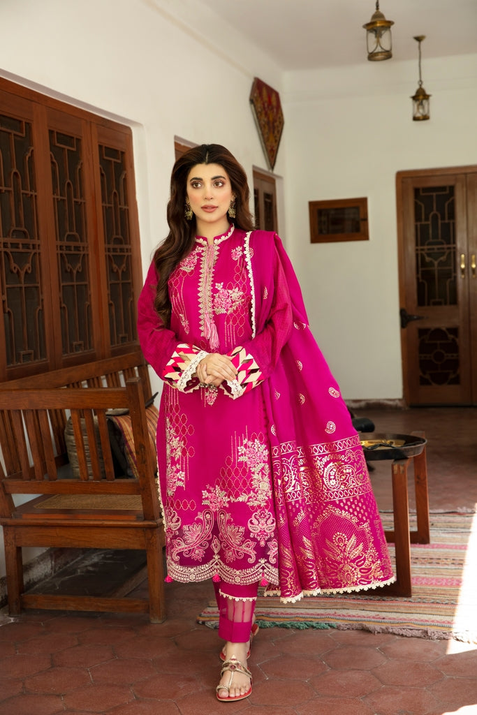 Aabyaan Sahiba Luxury Lawn Eid Collection – TARA (AE-01)