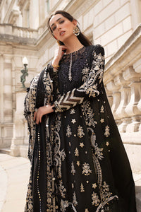 MARIA B Soiree Unstitched Embroidered Raw Silk Suit WF-09-03-Black