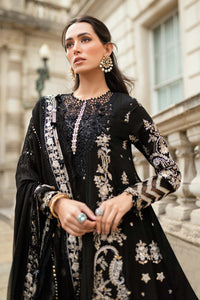 MARIA B Soiree Unstitched Embroidered Raw Silk Suit WF-09-03-Black