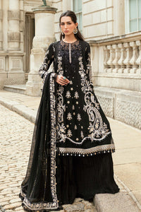 MARIA B Soiree Unstitched Embroidered Raw Silk Suit WF-09-03-Black