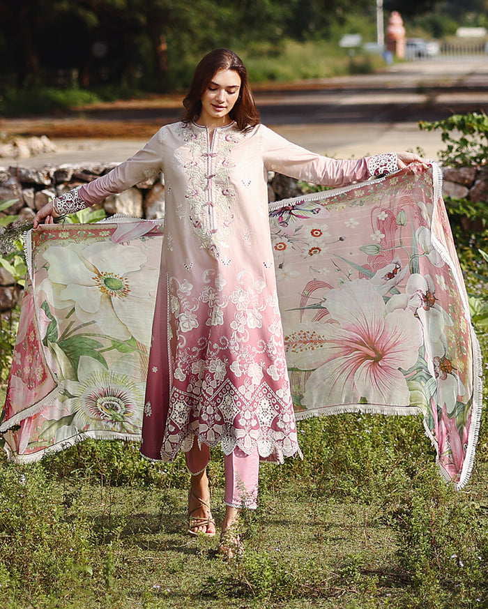 Mushq Solace Ombre Chikankari Lawn – Dew Drift