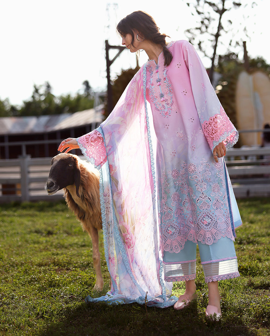 Mushq Solace Ombre Chikankari Lawn – Faint Blossom