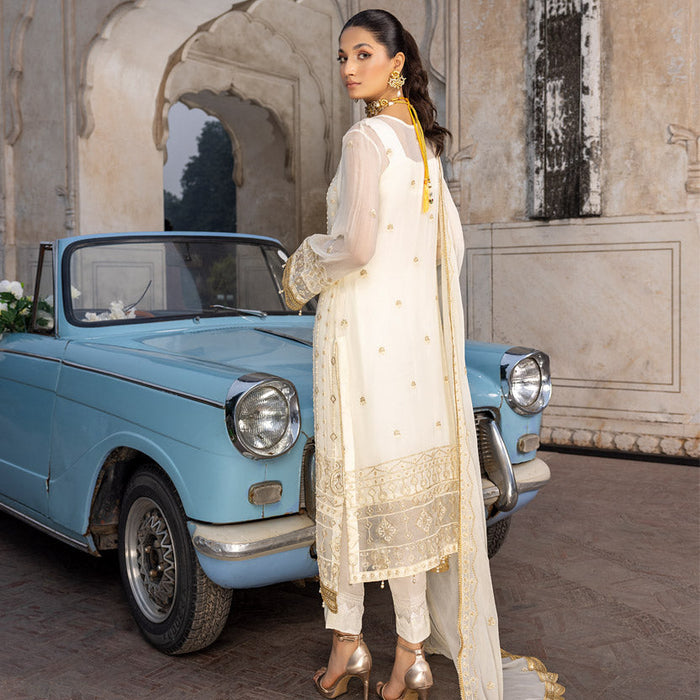 Merakish Luxury Embroidered Chiffon – Pearl Chiffon