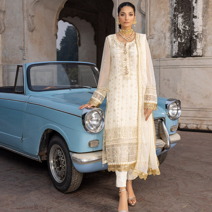 Merakish Luxury Embroidered Chiffon – Pearl Chiffon