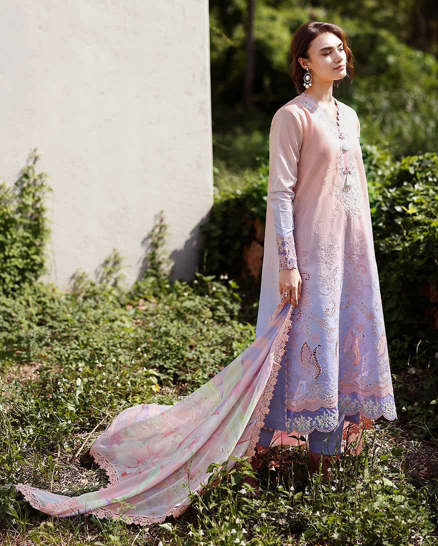 Mushq Solace Ombre Chikankari Lawn – Morning Veil