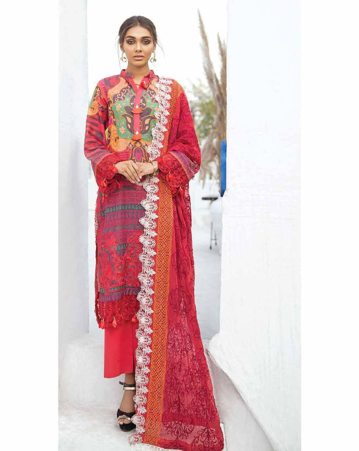 Nureh Lawn Karandi Collection – (Tropical Red) NW-21