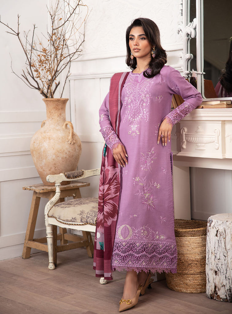 Roheenaz Meraki Winter Khaddar – Mauve
