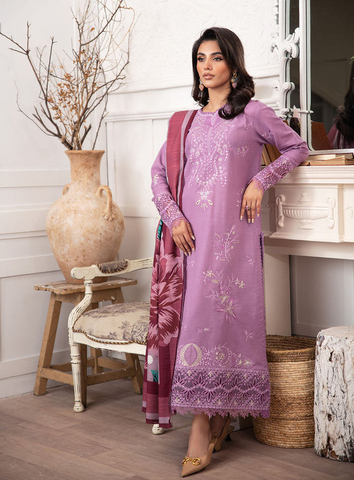 Roheenaz Meraki Winter Khaddar – Mauve