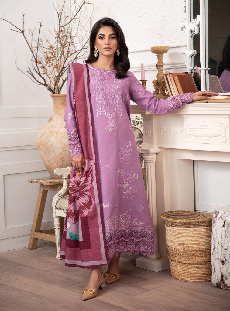 Roheenaz Meraki Winter Khaddar – Mauve
