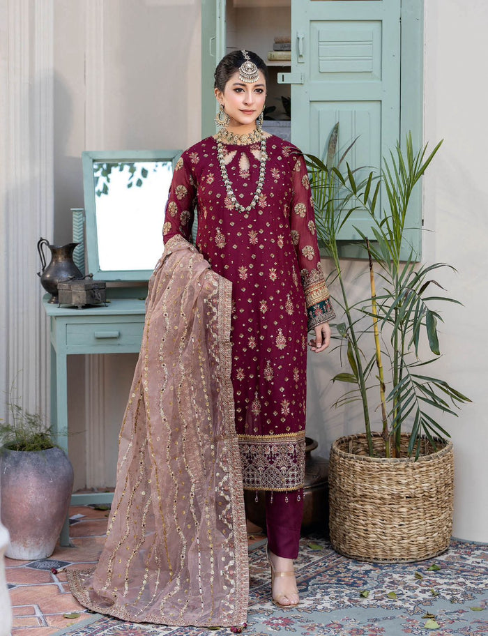 Sajavat Luxury Chiffon By Noor – Design 01