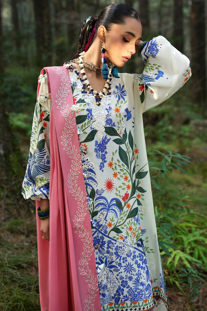 Zaha Neelum Luxury Lawn – WHITE SOLANA (ZL25-03 B)