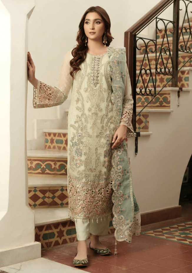 Demir Embroidered Semi Stitched Chiffon By Noors – D2