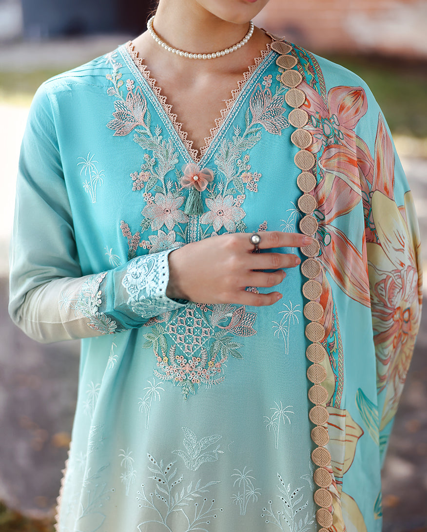 Mushq Solace Ombre Chikankari Lawn – Whispered Dawn