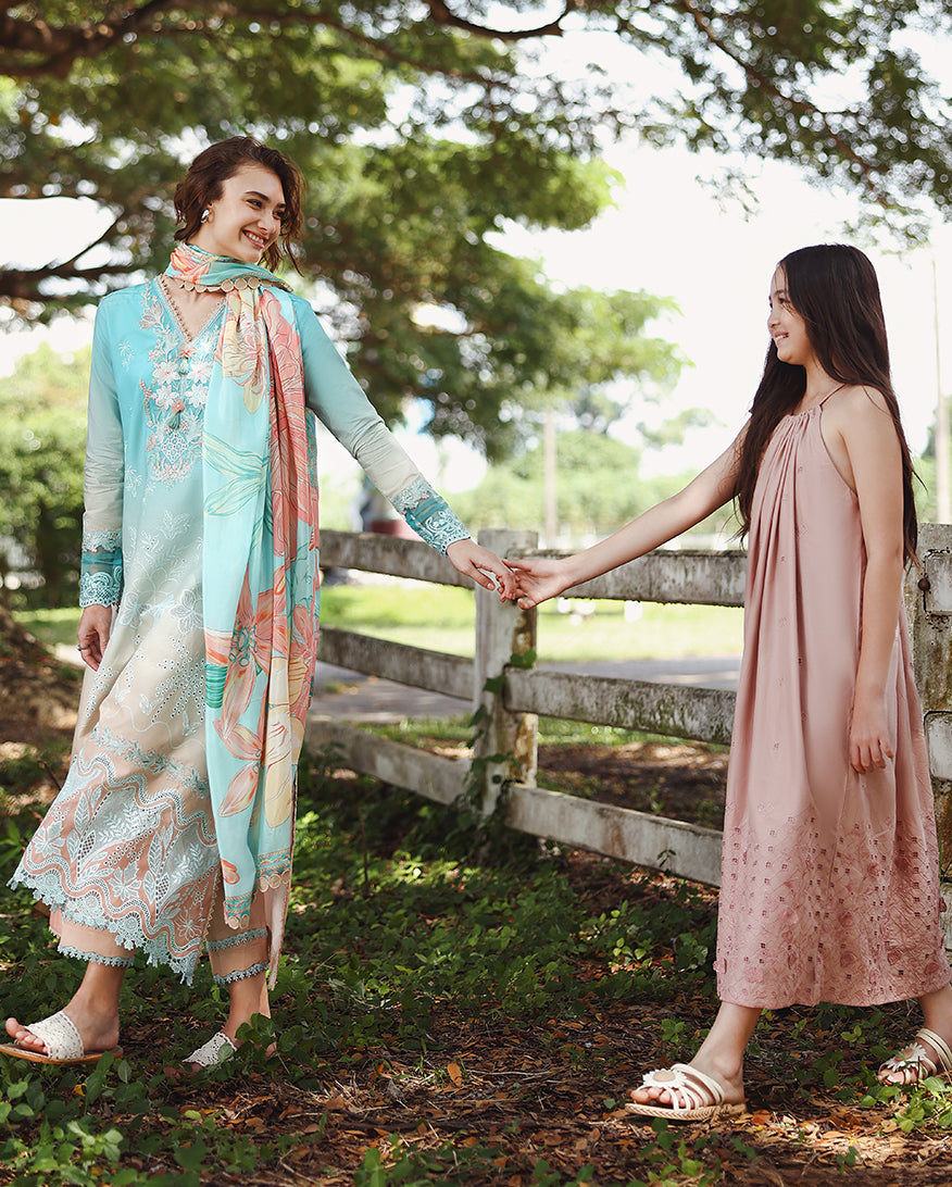 Mushq Solace Ombre Chikankari Lawn – Whispered Dawn