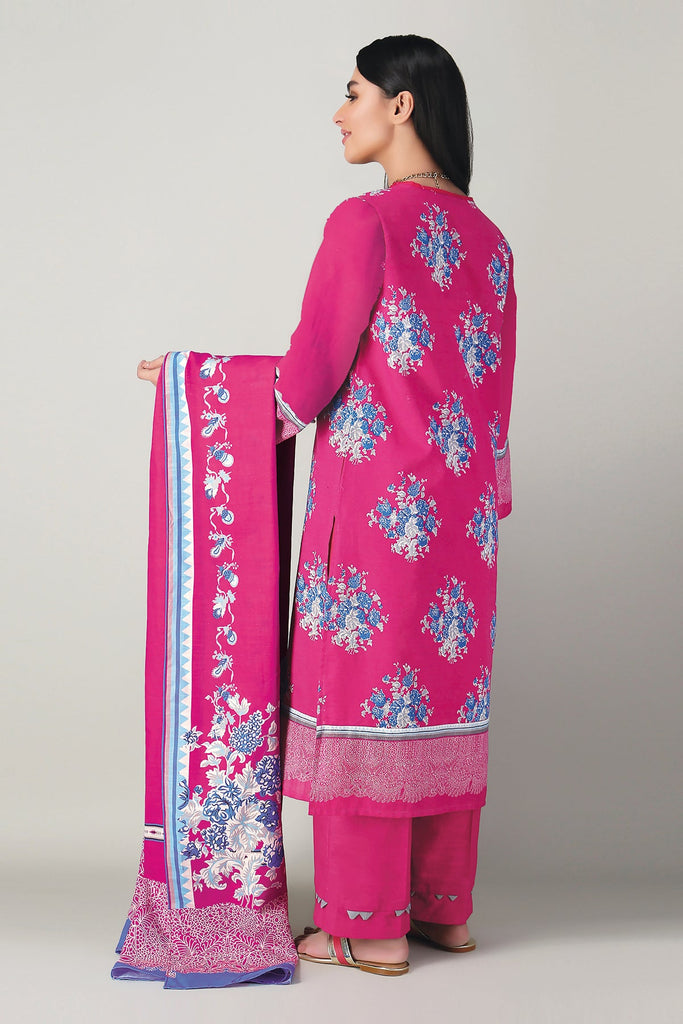 Khaadi Printed 3 Piece Khaddar Suit – AK20415 Pink