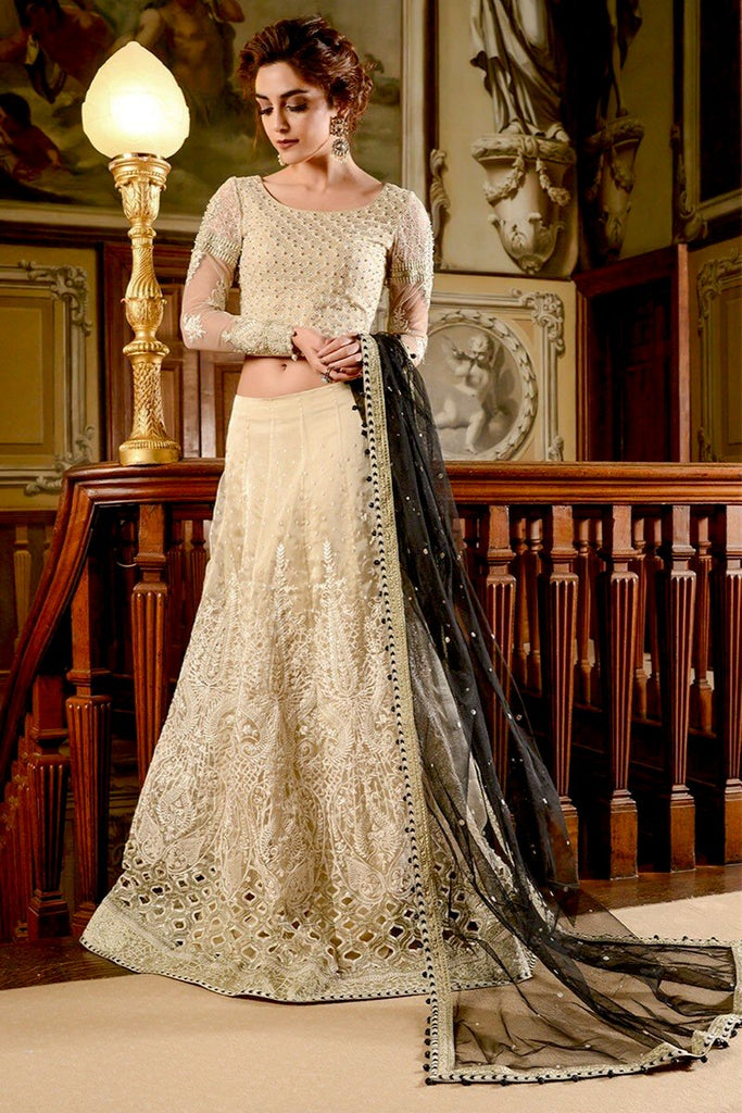 Maria B Mbroidered Wedding Edition – Cream & Black (BD-1201)