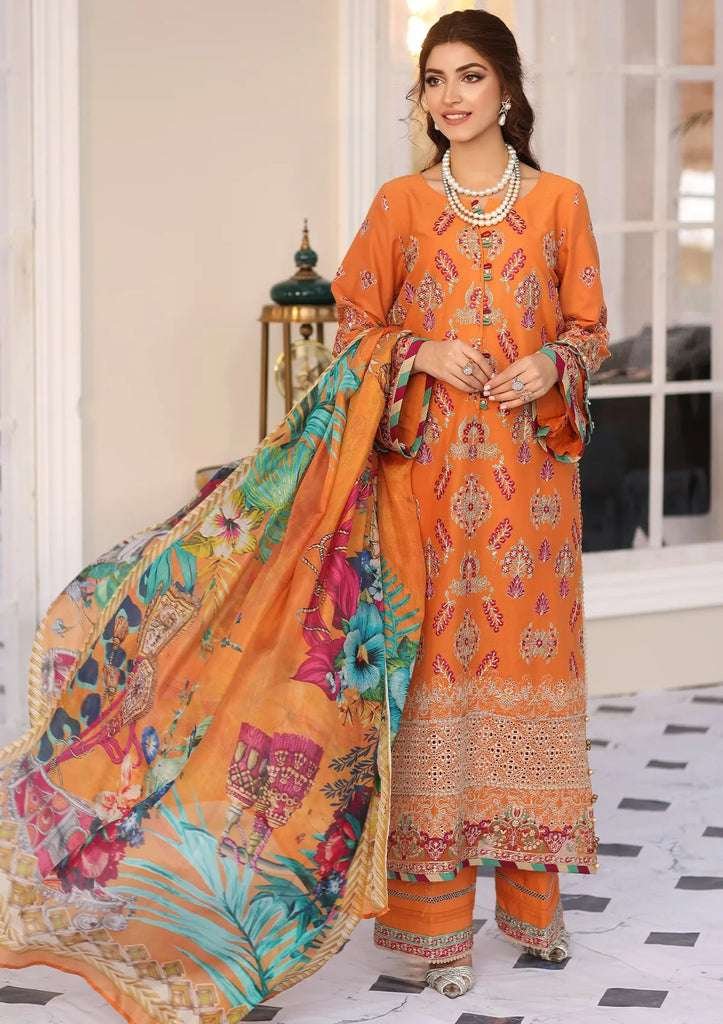 Elaf Festive Chikankari ELC-08 – TANGERINE.