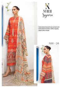 Nureh Lawn Karandi Collection – (Signora) NW-24 – Stitched