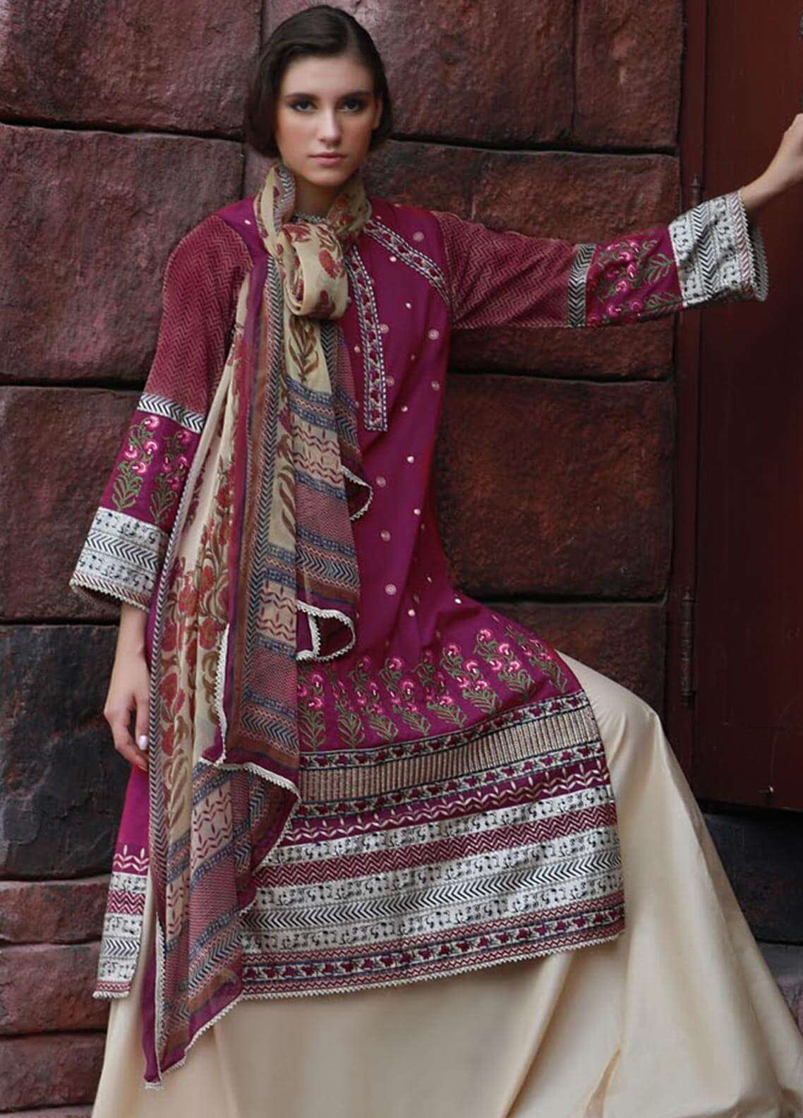 Lakhany Embr Cotton Cotel Suit LSM 514