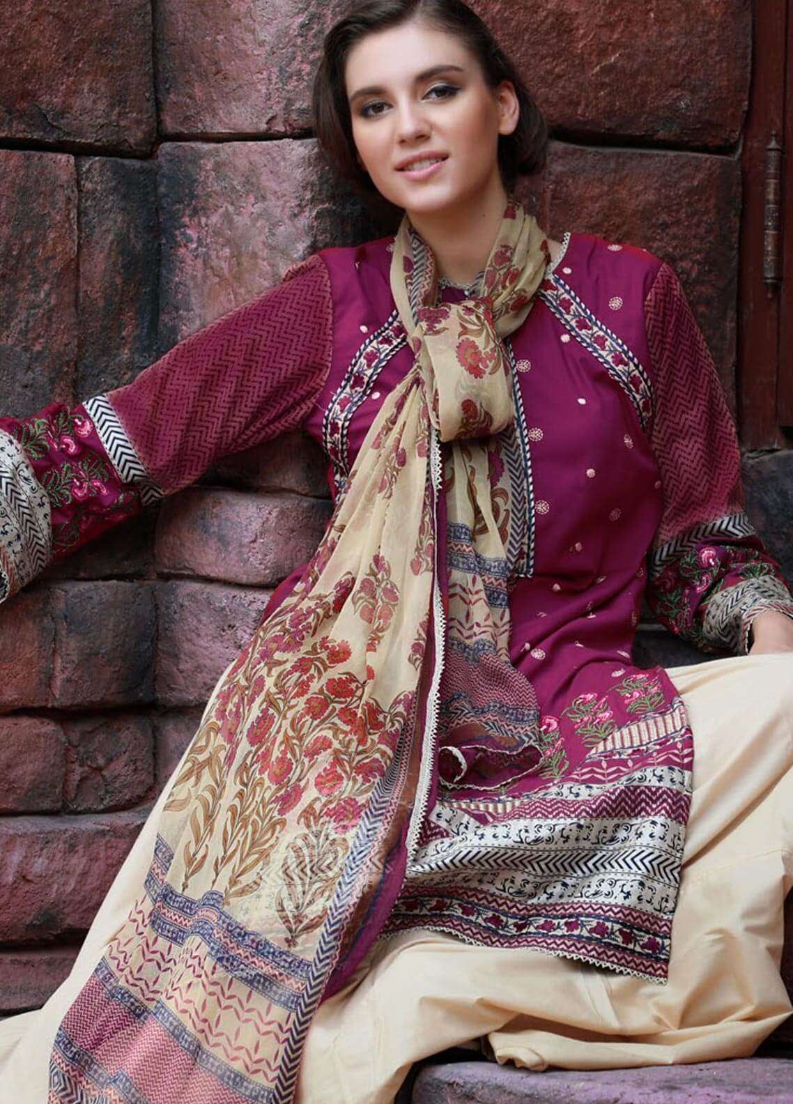 Lakhany Embr Cotton Cotel Suit LSM 514
