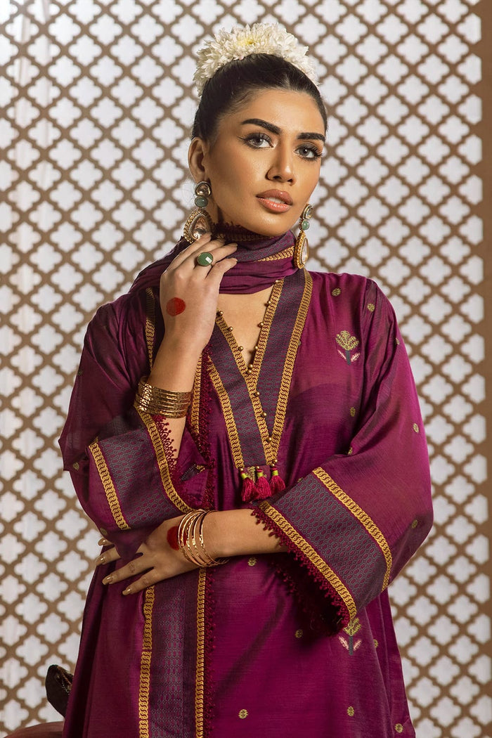 3 Piece Jacquard Unstitched Suit with Dupatta and Inner MJ-42003