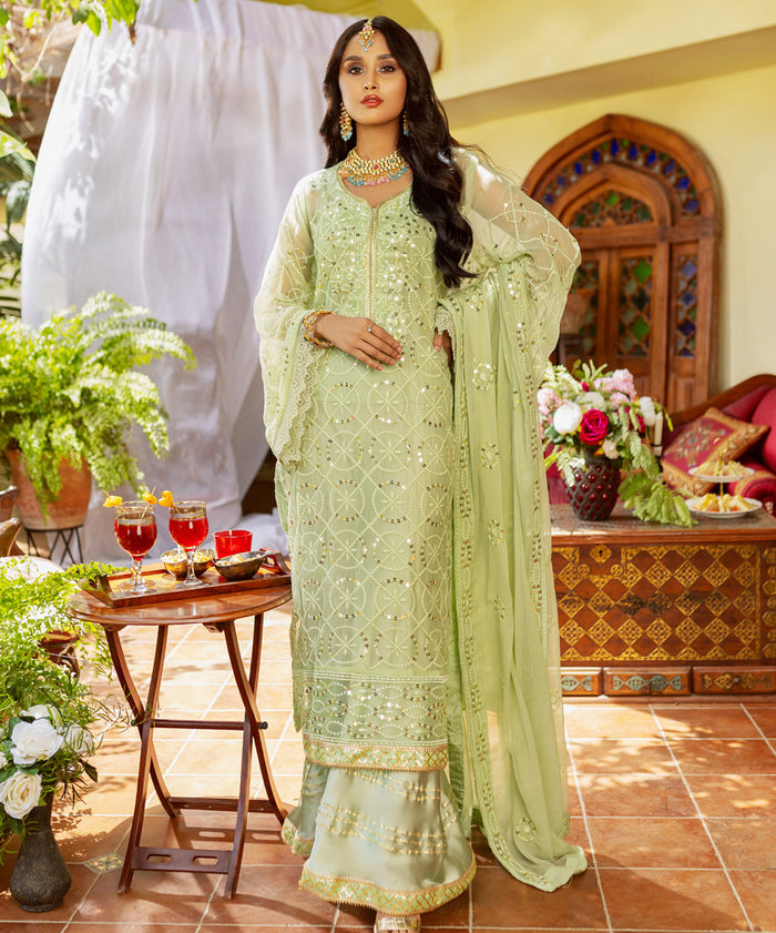 Naushad Imdad Embroidered Chiffon Chapter-02 – Sea Green-NI-02-02