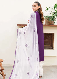Shiree By Sable Vogue Embroidered Lawn D-03 Plum Orchid